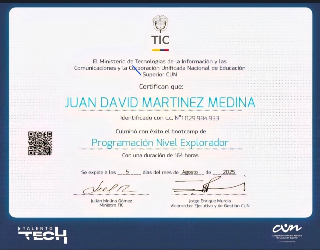 CUN/MinTIC Certification